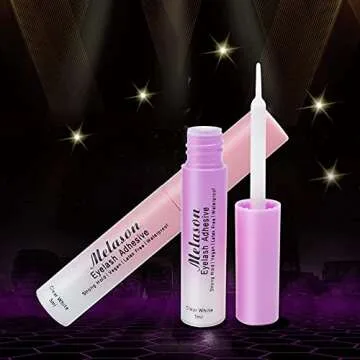 Melason Best Eyelash Glue,Super Strong Hold Eyelash Adhesive,Fast Drying,Latex Free Vegan Waterproof Hypoallergenic Strip Lash Adhesive,Suitable for Senstive Eyes, 2pcs/Pack, 5mlx2 0.34fl.oz