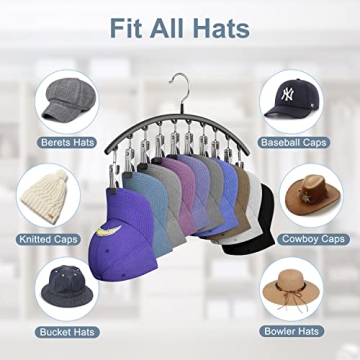 Yecuip Hat Hangers for Closet - Durable Cap Organizer Racks