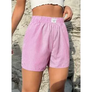 Stylish SOLY HUX Women's Y2K Striped Boxer Shorts