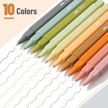 Mr. Pen- Aesthetic Pens, 10 Pack, Assorted Colors, Fast Dry, No Smear Bible Pens No Bleed Through, 0...