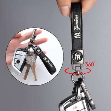 Kaleduo Baseball Fans Car Keychain for Yankees Supporters
