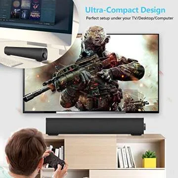 Portable Soundbar for TV/PC, Outdoor/Indoor Wired & Wireless Bluetooth 5.0 Speaker with Remote Contr...