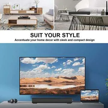 Portable Soundbar for TV/PC, Outdoor/Indoor Wired & Wireless Bluetooth 5.0 Speaker with Remote Control and Coax Cable, 2X5W Mini Home Theater Sound bar with Built-in Subwoofers for Projector (Updated)