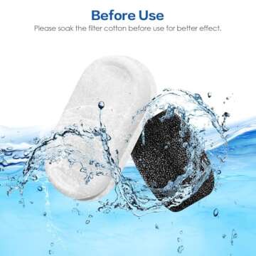 TOMXCUTE Cat Water Fountain Filters - 16 Packs & 8 Sponges