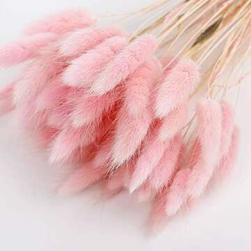 50PCS Home Decoration Lagurus Ovatus Rabbit Tail Dried Flowers, Real Flower, Eternal Flower Dried Gr...