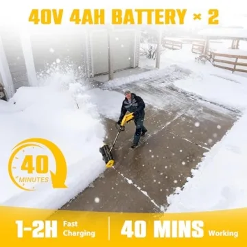 Litekon Cordless Snow Shovel, 40V | 13-Inch | 4.0-Ah High Power Brushless Snow Blower, Battery-Power...
