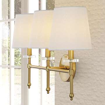 JONATHAN Y JYL9921A Olivia 23" 3-Light Modern Midcentury Iron LED Vanity Contemporary French Country Bathroom Hallway Living Room Bedroom Mirror Cabinet, Brass Gold