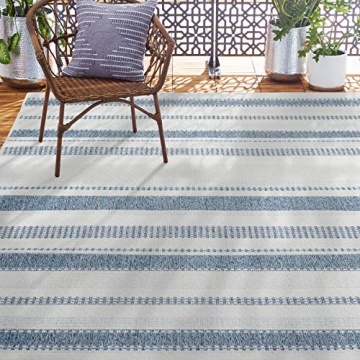Home Dynamix Tripoli Mateo Modern Indoor/Outdoor Area Rug, Dark Blue/Cream, 7'10"x10'2" Rectangle