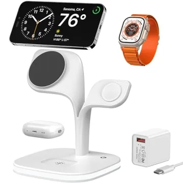 EXW 3-in-1 Wireless Charging Station for iPhone, Apple Watch, and AirPods