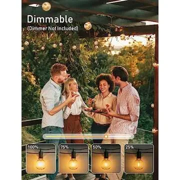 Brightown Outdoor String Lights - Globe Patio Lights 30 Ft with 30 G40 Shatterproof Bulbs, Waterproof Connectable Commercial Hanging Lights for Backyard, Bistro, Porch, Cafe, Deck