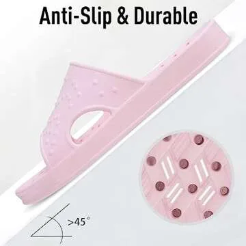shevalues Shower Shoes for Women with Arch Support Quick Drying Pool Slides Lightweight Beach Sandals with Drain Holes, Pink 9.5-10.5 Women /8-9 Men