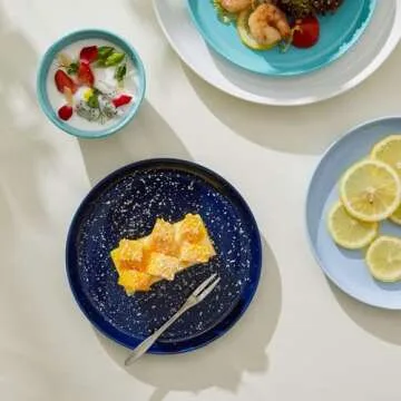 Sweese Porcelain 7.4 Inch Dessert Plates Set of 6 - Salad Modern Appetizer Plates - Dishwasher, Microwave, Oven Safe, Smooth Glaze, Scratch Resistant