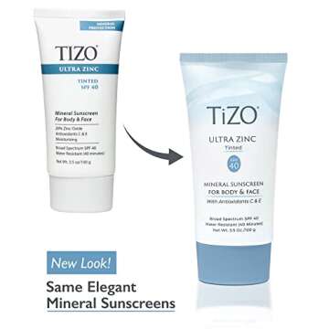 TIZO Ultra Zinc Body Face Sunscreen Tinted SPF 40, 3.5 oz