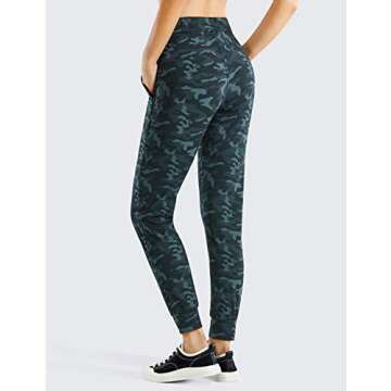 CRZ YOGA 4-Way Stretch Golf Joggers for Women, 27" Casual Travel Workout Pants, Lounge Athletic Sweatpants with Pockets Camo Multi 4 Medium