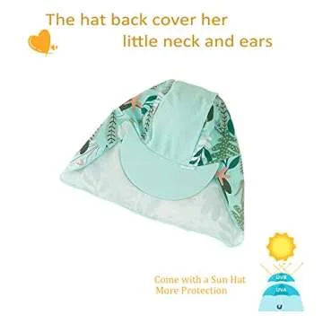 UMELOK Baby Girl Swimsuit Infant UPF 50+ Bathing Suit (Green Tropical plants, 9-12 months)