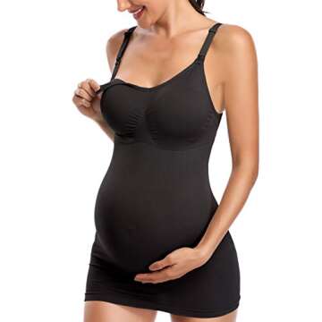 Womens Nursing Tank Tops Built in Bra for Breastfeeding Maternity Camisole Brasieres Color Black Gre...