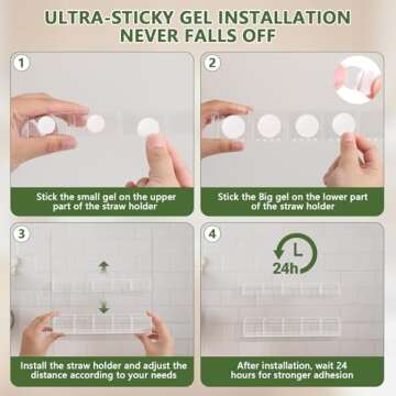 9.5" Large Acrylic Straw Holder for Kitchen Storage