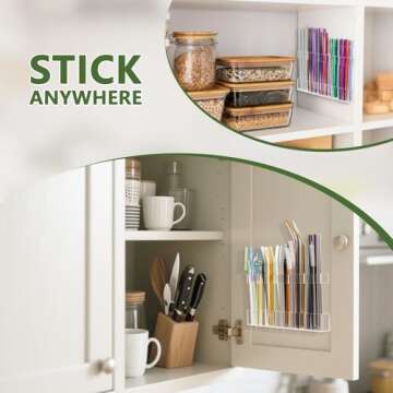 9.5" Large Acrylic Straw Holder for Kitchen Storage