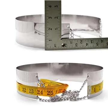 Women's Shiny Polished Adjustable Metal Mirror Waist Belt Gold, Rose Gold, Silver Tone (1.6", Silver)