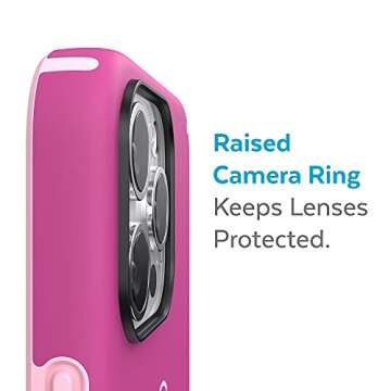Speck MagSafe Case for iPhone 13 Pro Max - Drop & Camera Protection, Soft-Touch Secure Grip, Wireless Charging Compatible, Also Fits iPhone 12 Pro Max - Orchid Pink/Rosy Pink