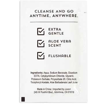 BLUE PANDA 100 Pack Wet Travel Butt Wipes, On-The-Go Flushable Wipes Individually Wrapped for Adults (Aloe Vera Scented), Pink