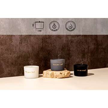 Janos Fernando Aromatherapy Candle Gift Set - Soy Scented Candles with Essential Oils -Motivational Words, Ideal for Relaxation