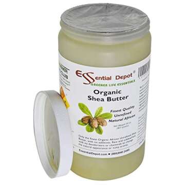 Essential Depot Shea Butter - 32 oz. - 2 lbs - Organic - Unrefined - In resealable safety sealed HDP...