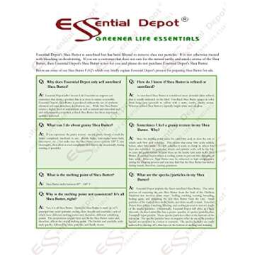 Essential Depot Shea Butter - 32 oz. - 2 lbs - Organic - Unrefined - In resealable safety sealed HDPE Jar