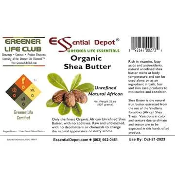 Organic Unrefined Shea Butter - Essential Depot - 2 lbs