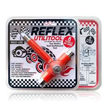 Reflex Skate Tool - Multi-Function Portable Tool Accessory for a Skateboard, Longboard, and Roller Skates