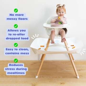 CATCHY - Food Catcher - Compatible with Lalo The Chair High Chair - Highchair Sold Separately - Baby & Toddler Food & Mess Catcher - Under High Chair Accessory - Baby Feeding Essentials