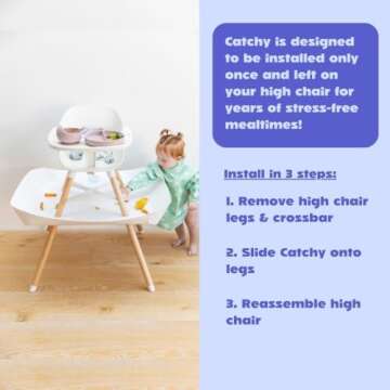 CATCHY - Food Catcher - Compatible with Lalo The Chair High Chair - Highchair Sold Separately - Baby & Toddler Food & Mess Catcher - Under High Chair Accessory - Baby Feeding Essentials