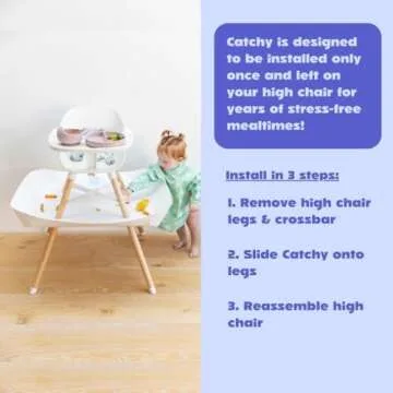 CATCHY - Food Catcher - Compatible with Lalo The Chair High Chair - Highchair Sold Separately - Baby & Toddler Food & Mess Catcher - Under High Chair Accessory - Baby Feeding Essentials