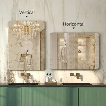 Black Metal Framed Bathroom Mirror for Wall, 24x32 Inch Rounded Rectangle Mirror, Farmhouse Vanity Mirror with Tempered Glass, Anti-Rust, Modern Decor, Horizontally or Vertically Hanging (Matte Black)