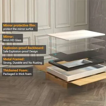 Black Metal Framed Bathroom Mirror for Wall, 24x32 Inch Rounded Rectangle Mirror, Farmhouse Vanity Mirror with Tempered Glass, Anti-Rust, Modern Decor, Horizontally or Vertically Hanging (Matte Black)