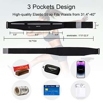 GUZACK Slim Running Belt for Phone 6.8'' - Ultra Light & Waterproof
