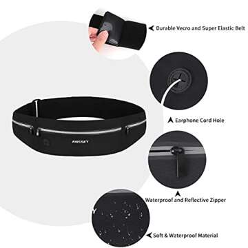 GUZACK Slim Running Belt for Phone 6.8'' - Ultra Light & Waterproof