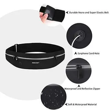 GUZACK Slim Running Belt for Phone 6.8'' - Ultra Light & Waterproof
