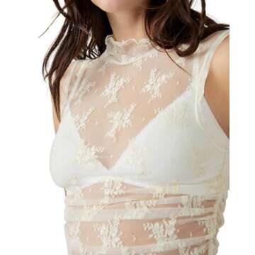 Naileksi Women Lace Mesh Crop Top - Chic & Versatile