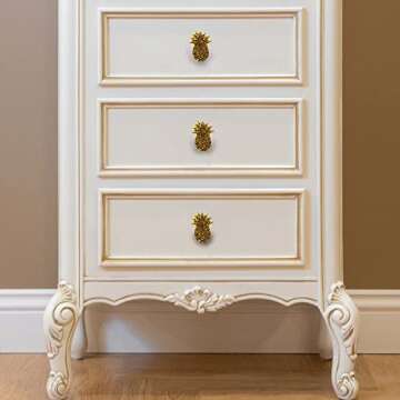 Perilla Home Set of 6 Metal Knobs - Pineapple Design for Cabinets and Drawers