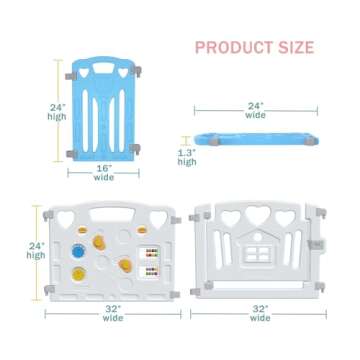 Baby Playpen Kids Activity Centre Safety Play Yard Home Indoor Outdoor New Pen (multicolour, Classic set 14 panel)
