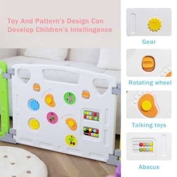 Baby Playpen Kids Activity Centre Safety Play Yard Home Indoor Outdoor New Pen (multicolour, Classic set 14 panel)