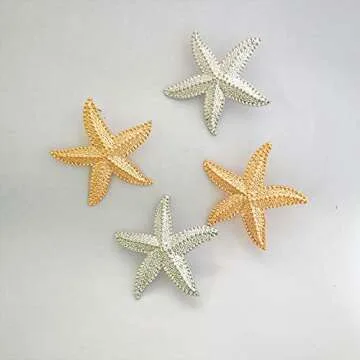 TIANBANGSHI Boho Starfish Earrings Starfish Statement Star Stud Earrings for Women (gold)