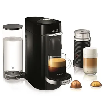 Nespresso VertuoPlus Deluxe Coffee and Espresso Machine Bundle with Aeroccino Milk Frother by De'Lon...