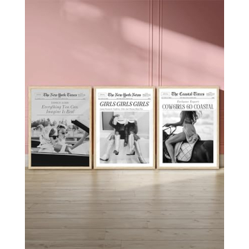 Trendy Cowgirl Newspaper Wall Art for Home Décor