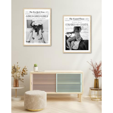 Trendy Cowgirl Newspaper Wall Art for Home Décor