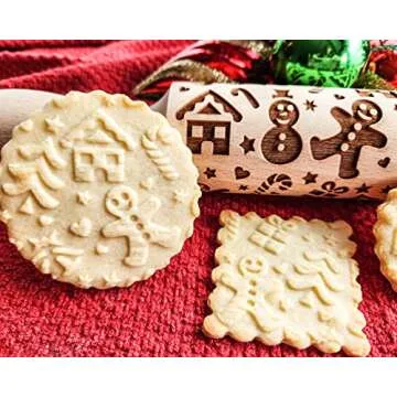 Gingerbread Embossed Rolling Pin for Unique Baking