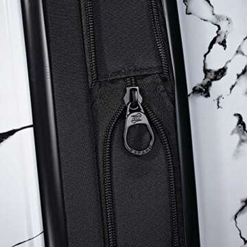 American Tourister Moonlight Hardside Expandable Luggage with Spinner Wheels, Marble, Checked-Medium 24-Inch