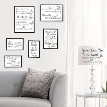 Inspirational Words Rub on Transfers for Crafts - Wxiben 6 Sheets Motivational Words Rub on Transfers for Furniture Butterfly Rub on Transfer Decal for Wood Wall Stickers DIY Craft Home Decor