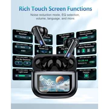 Revolutionary Touchscreen Wireless Earbuds with ANC